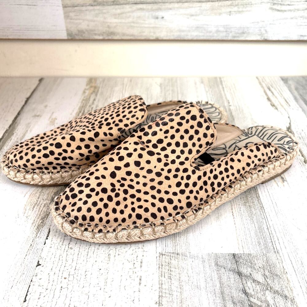 Dolce Vita Womens 10 Leopard Print Elaine Espadrille Mule Slip On Shoes Casual